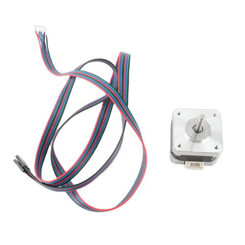 17HS2408 4 Wire Stepper Motor Quiet High Torque Nema 17 Servo Unit with wiring, ideal for CNC machines and printers.