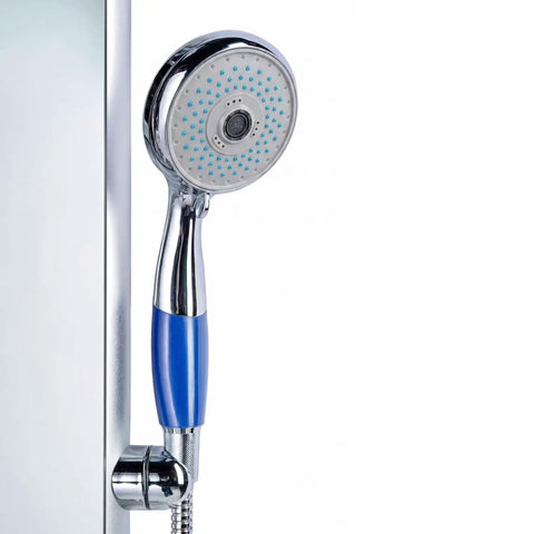 52 Inch Wall Mounted Aluminum Shower Panel Tower With Giant Rainfall Showerhead And Eight Adjustable Massage Jets For A Total Home Spa Vibe And Butter Smooth Flow