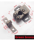 Premium 10 Pack Cabinet Latch Catches With Spring Auto Lock For Wardrobes Cupboards Drawers Durable Metal Hardware Fittings Easy Install Heavy Duty Kitchen Storage Secure Holds Stylish And Strong, green bronze latch sizes 28x23mm, heavy duty design