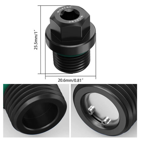 Beefed Up Black Front Differential Screw Kit With FKM O Ring And Neodymium Magnet For Polaris General 1000 2016 2020 UTV