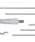 0-6 Inch Micrometer Set With 4 Inch Base Depth, 0.001 Inch Resolution, Six Interchangeable Rods, metal precision depth gauge.