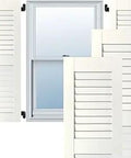 Real Wood Pine Exterior Louvered Shutters Per Pair 12x36 Inches Primed Handcrafted For Historic Charm And Curb Appeal