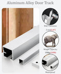 Sliding Barn Door Hardware Track Kit For Wardrobe And Cabinet Doors 2 Or 4 Door Installations Heavy Duty Aluminum U Channel Guide