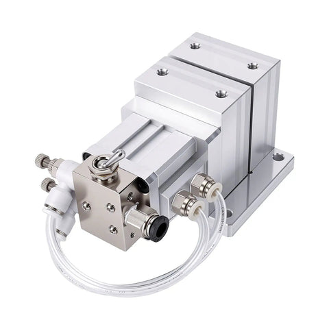 Heavy Duty Pneumatic Vise With 3mm Stroke And 40kg Thrust For Fast Air Operated Clamping Fixture showing aluminum alloy body and quick fittings.
