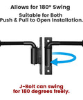 Heavy Duty Three Quarter Inch J Bolt Gate Hinge Seven Inch Adjustable Weld On For Wooden And Metal Gates Farm Fence And Driveway Use Two Pack Supports Up To One Thousand One Hundred Lbs Per Pair, 180° swing