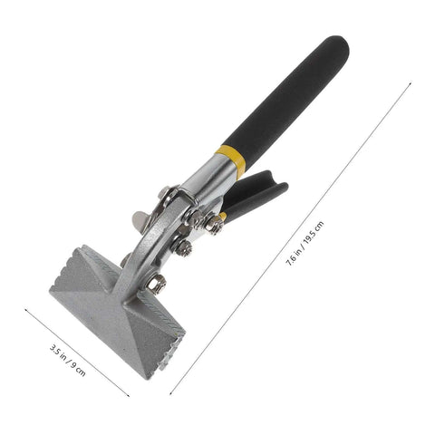 Manual Sheet Metal Bender And Hand Seamer Tool With 3 Inch Straight Jaw for flattening pliers, side view, handle and jaw details
