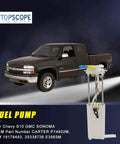 Direct Fit Fuel Pump Module Assembly E3563M For 2002 2003 Chevy S10 4.3L V6 And GMC Sonoma 4.3L V6 Replacement shown with truck