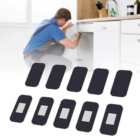 Magnetic Cabinet Door Catch Set 20 Piece Adhesive Back Magnetic Latch With Stainless Steel Construction shown in a kitchen setting