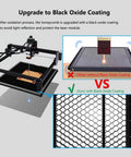 Heat-resistant honeycomb laser bed, 400x400mm, black oxide coating, steel panel for desktop laser engravers