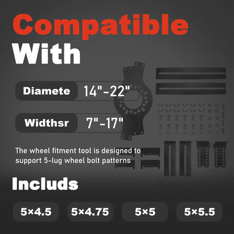 Heavy Duty 5 Lug Wheel Fitment Tool Offset Measuring Simulator For 14 To 22 Inch Rims Skips The Guesswork On Tire Spacing And Backspacing Before You Drop Cash On New Wheels