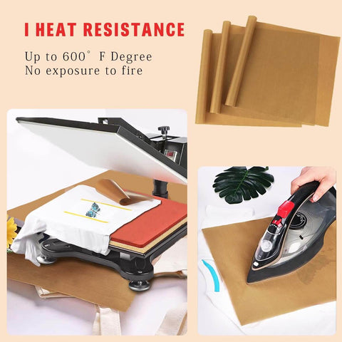 Nonstick Teflon Sheet For Heat Press Transfers Pro Grade PTFE Paper And Reusable Heat Resistant Craft Mat Waterproof And Easy To Clean