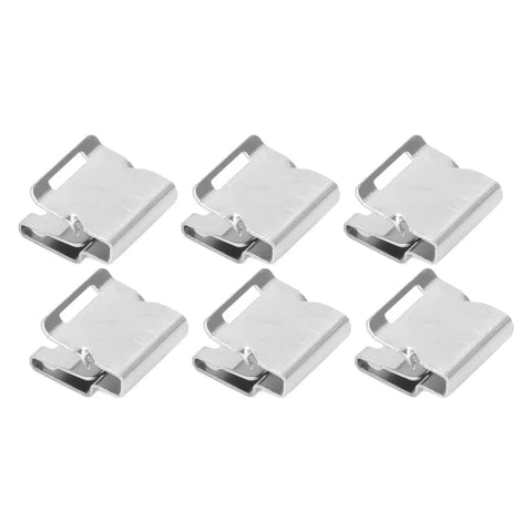 Heavy Duty 304 Stainless Steel Solar Panel Cable Clips 100 Pack arranged in rows for securing solar wiring.