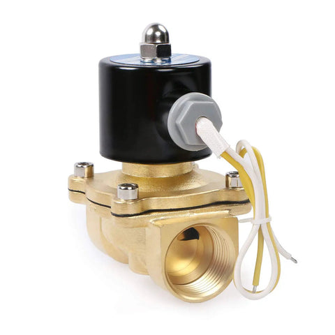 Heavy Duty 1 Inch Brass Electric Solenoid Valve 110V AC Normally Closed For Air Water Oil Diesel Non Potable Applications Industrial Grade