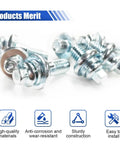 Solid 8 Pc Car Side Post Battery Terminal Bolt Kit With Two Lengths 3/8 To 16 Thread Universal Extender Studs close-up of galvanized bolts.
