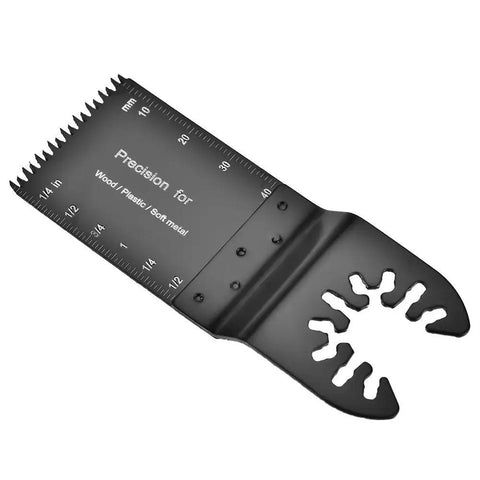 Close-up of 32mm HSS Oscillating Saw Blade Pack For Wood Plastic Soft Metal With Built In Depth Markers, Universal Fit
