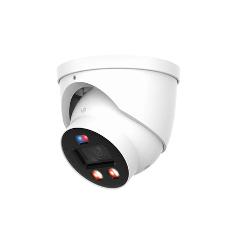 Dual Illumination 8MP Turret IP Camera With Two Way Talk IVS Built In Warm Light And IR LED 2.8mm Lens shown installed