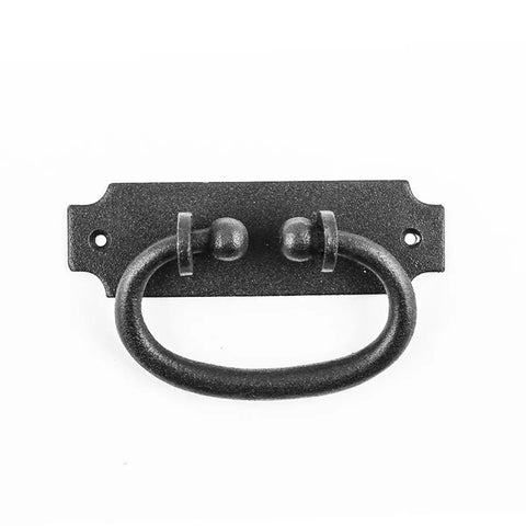 Top Shelf Wrought Iron Cabinet Ring Pulls Antique Colonial Style Black Finish Heavy Duty Drawer Handles Rust Resistant Powder Coating Easy Grip Design Fits Standard Cabinetry For Quick Upgrades