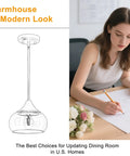 Modern Pendant Light Fixture With Clear Glass Shade And Adjustable Drop Wire For Kitchen Island Dining Room Bedroom Matte Black Industrial Lantern Super Sleek Lighting Lowkey Perfect Decor Upgrade, sketched design with clear glass shade.