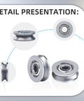 Detail view of 20 Pack V Groove Bearings V623ZZ carbon steel double shielded miniature pulley bearings for rail track linear motion system