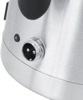 Close-up of the power connector on the Zero Drama Portable Electric Kettle Made From Solid Stainless Steel.