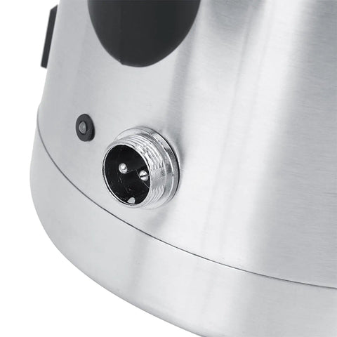 Close-up of the power connector on the Zero Drama Portable Electric Kettle Made From Solid Stainless Steel.