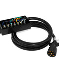 Heavy Duty 7 Way Trailer Plug Inline Extension Cord with Weatherproof Junction Box and 8 feet of wiring.