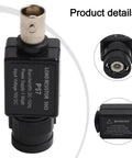 Close-up of 50 Ohm BNC Male to Female Adapter With 1 Watt Dummy Load Resistor showing connection and label details.