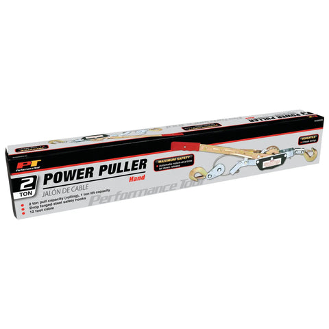 Box of 2 Ton Power Puller Winch With 12 Foot Aircraft Cable Auto Notch Time Release Heavy Duty Workhorse Lifting Tool