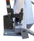 Close-up of 24 Inch Heavy Duty Sheet Metal Brake Bender for 18 Gauge Steel, Adjustable 0 to 135 Degrees, W-2418 mechanism detail