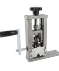 Heavy Duty Electric Drill Wire Stripper Machine For 0.04 To 1 Inch Cables Adjustable Cord Cutter Tool with metal frame and clamping handle.