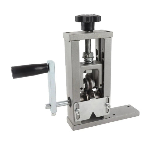 Heavy Duty Electric Drill Wire Stripper Machine For 0.04 To 1 Inch Cables Adjustable Cord Cutter Tool with metal frame and clamping handle.