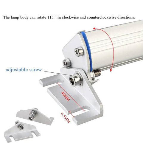 Close-up of Beefy LED CNC Machine Light 1 Piece Industrial Work Lamp IP68 Waterproof with 115-degree rotating head and screws