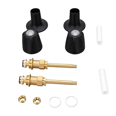 Upgrade Your Bath Game With This Solid Zinc Alloy 2 Set Shower Knob Kit For Windsor Series Faucet Handles To Look Fresh Cool And Durable, black