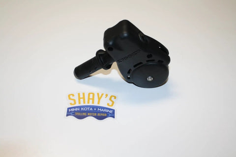 Downrigger Boom Tip End Swivel Head Assembly For Telescopic Booms PN 3770200 black unit on white surface