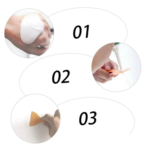 Application process of Two Pack Wall Repair Cream And Self Adhesive Paste For Cracks And Holes Pro Strength Wall Mending Agent