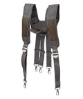 Cooling Mesh Padded Tool Belt Suspenders With Heavy Duty Steel Hardware, Chest Strap, And Adjustable Fit shown on white background