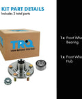 Front Wheel Bearing And Hub Kit For 2002 2006 Honda CRV And 2003 2011 Element Includes Front Wheel Bearing And Hub Easy Install Replacement Parts For DIYers Durable Fit And Smooth Ride, showing kit components and packaging
