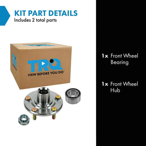 Front Wheel Bearing And Hub Kit For 2002 2006 Honda CRV And 2003 2011 Element Includes Front Wheel Bearing And Hub Easy Install Replacement Parts For DIYers Durable Fit And Smooth Ride, showing kit components and packaging