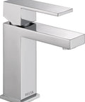 Modern Chrome One Hole Bathroom Faucet With Push Pop Drain For Vanity Sink No Fuss Install, Fits 1 Or 3 Hole 4 Inch Setups