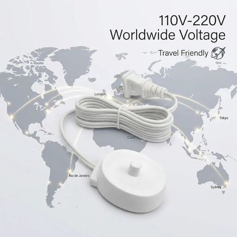 Inductive Travel Charger For Electric Toothbrushes No Fuss Compatible With 3757 3756 Pro Series And Genius Models on world map
