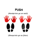 Push handprints and shoeprints decals, part of Sensory Hallway Decal Floor And Wall Pack With Nine Sets To Help Kids Move And Focus Get The Wiggles Out ADHD Friendly Movement Path For Home Or Therapy
