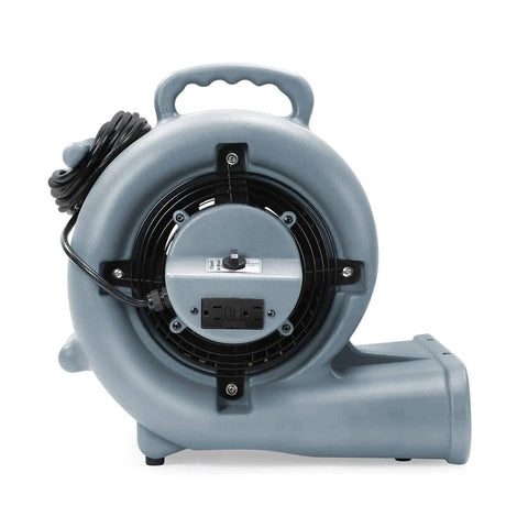 Straight Up Pro Gear Industrial 12 Pack Carpet Dryer Fan showing front view with control and GFCI outlet for moisture eradication.
