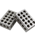 Nakkaa 1x2x3 inch hardened steel machinist blocks, two-piece set with 23 holes