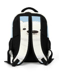 Back view of Waving Polar Cub Printed Unisex Backpack With Large Capacity Durable Polyester Daypack, showing polar cub design on straps.