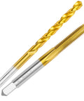 M6 X 1.0 Tap And 5.0mm Drill Bit Set With M2 HSS Drill And Tap Kit For Stainless Steel And Metal, titanium-plated M2 steel bits