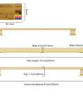 Dimensions of 10 Pack Brushed Brass Cabinet Pulls With 9 Inch Hole Centers For Kitchen Cabinets Cupboards And Drawers Easy Install Heavy Duty Durable Zinc Alloy Construction With A Slick Timeless Finish ZH00013