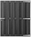 Built Like A Tank WPC Garden Gate Featuring Smooth Sliding Latch For Secure Backyard Entry And Patio Privacy And Super Durable Weather Resistant Wood Plastic Composite Boundary Fence In Matte Gray.