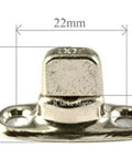 Turn Button Eyelet And Stud Fastener Kit 6mm, Common Sense Fasteners, Marine Grade Nickel Plated Brass, Front View with Dimensions