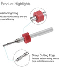 Go To 1/8 Inch Shank Tungsten Carbide PCB Drill Bit Set with positioning ring and sharp cutting edge