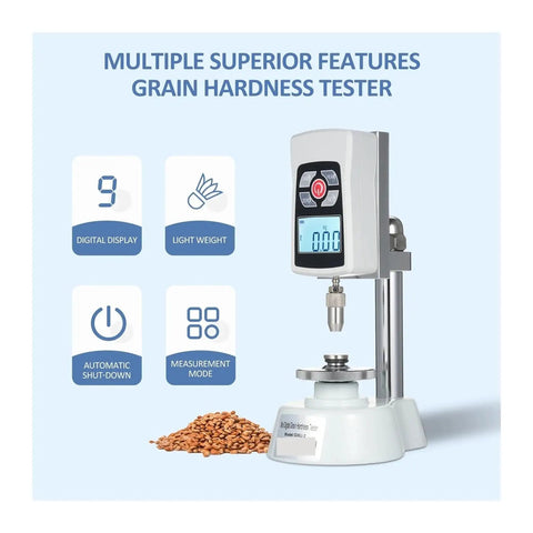 Easy Peasy Digital Grain Hardness Tester Meter With Plug And Play Setup For Quick Seed Fodder Paddy Rice And Cereal Quality Checks showing digital display and measurement features.